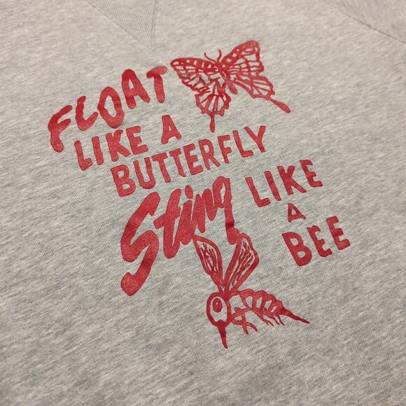 Adidas Muhammad Ali Sweatshirt Mens XL Gray Crewneck Float Like A Butterfly - Picture 4 of 10